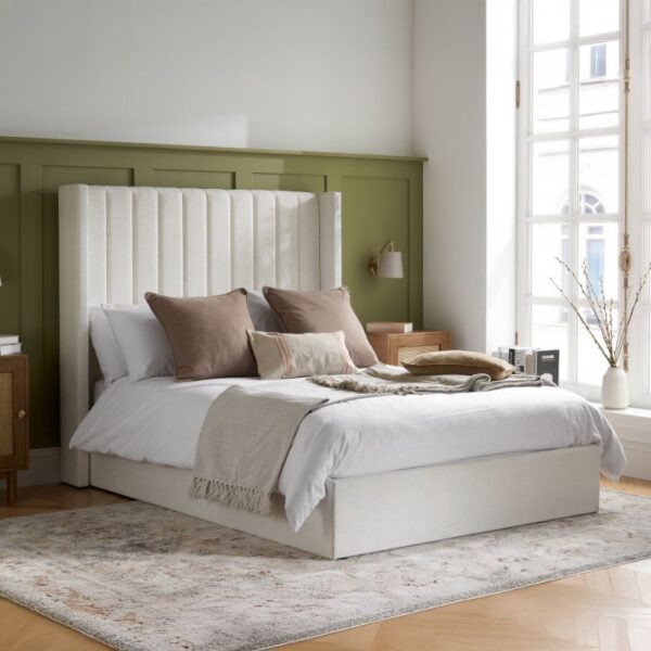 Harper Grey Velvet Winged Ottoman Storage Bed - Image 6
