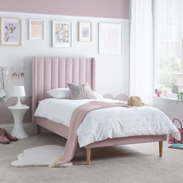 Marlow Pink Velvet Kids Bed - 3FT Single - Image 2