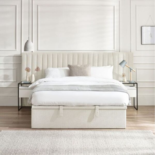 Ottoman Natural Fabric Storage Bed - Image 2