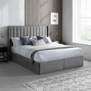 Lincoln Connect Silver Fabric Ottoman Storage Bed